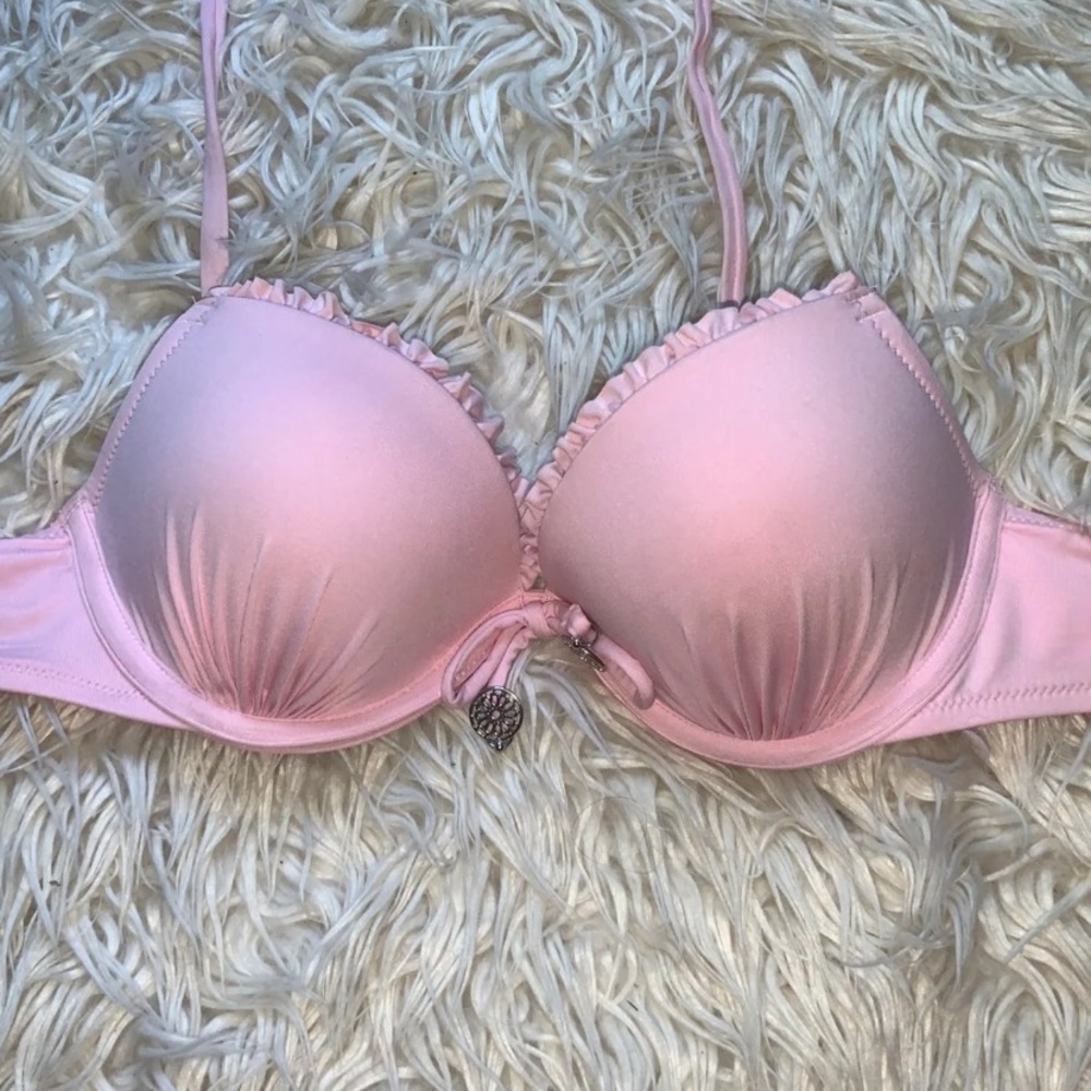 baby pink H&M push-up bikini top